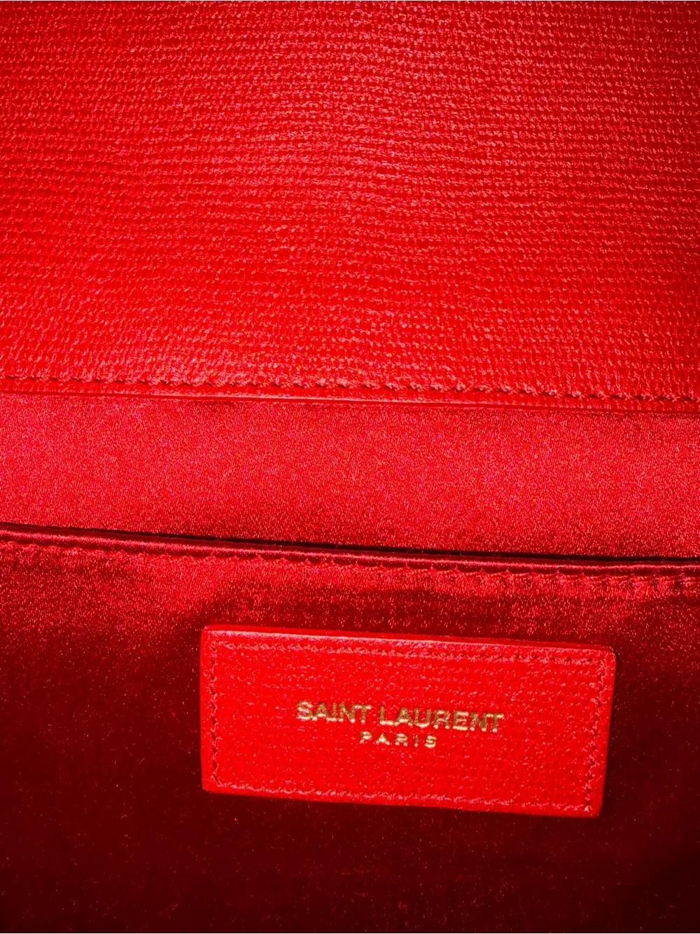 Yves Saint Laurent Leather Clutch in Red